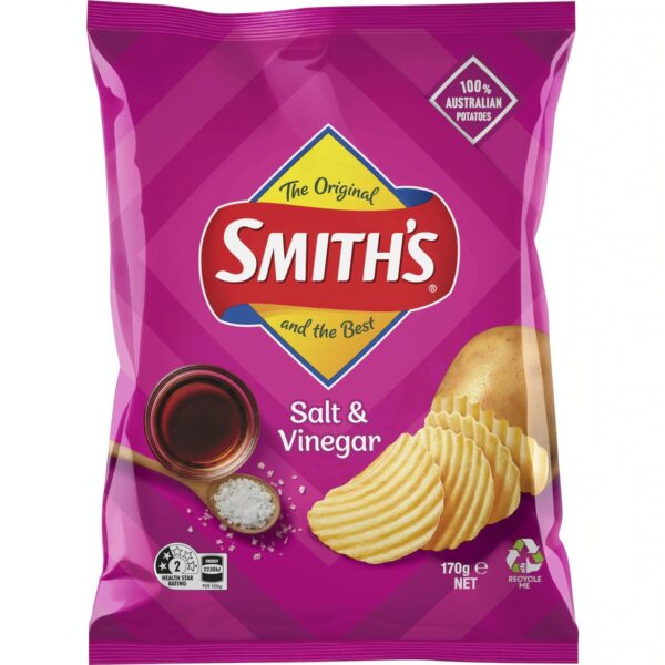 Smith's Crinkle Cut Potato Chips Salt & Vinegar 170g
