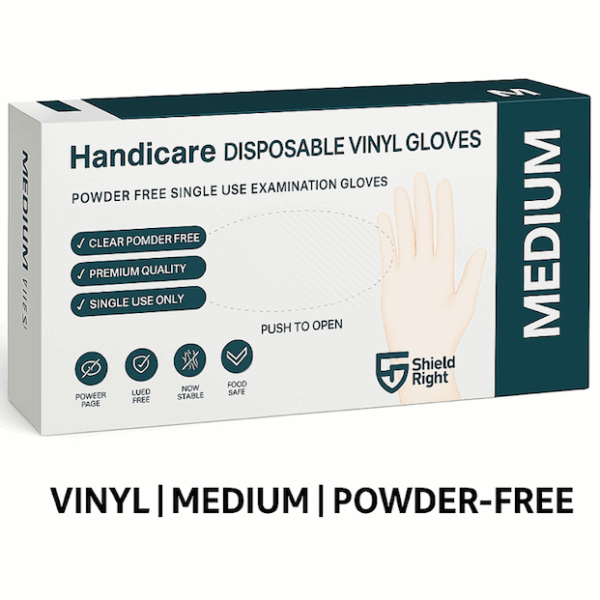 Handicare Disposable Vinyl Gloves – Medium