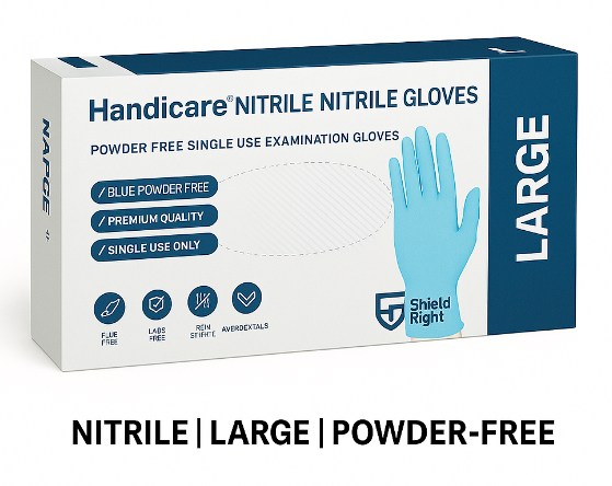 Handicare Disposable Nitrile Gloves – Large
