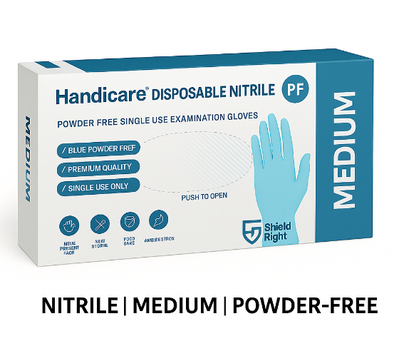 Handicare Disposable Nitrile Gloves – Medium