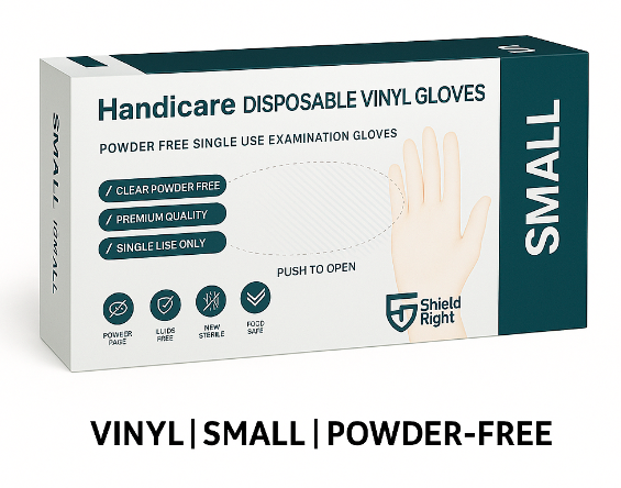 Handicare Disposable Vinyl Gloves – Small