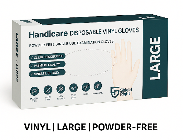 Handicare Disposable Vinyl Gloves – Large